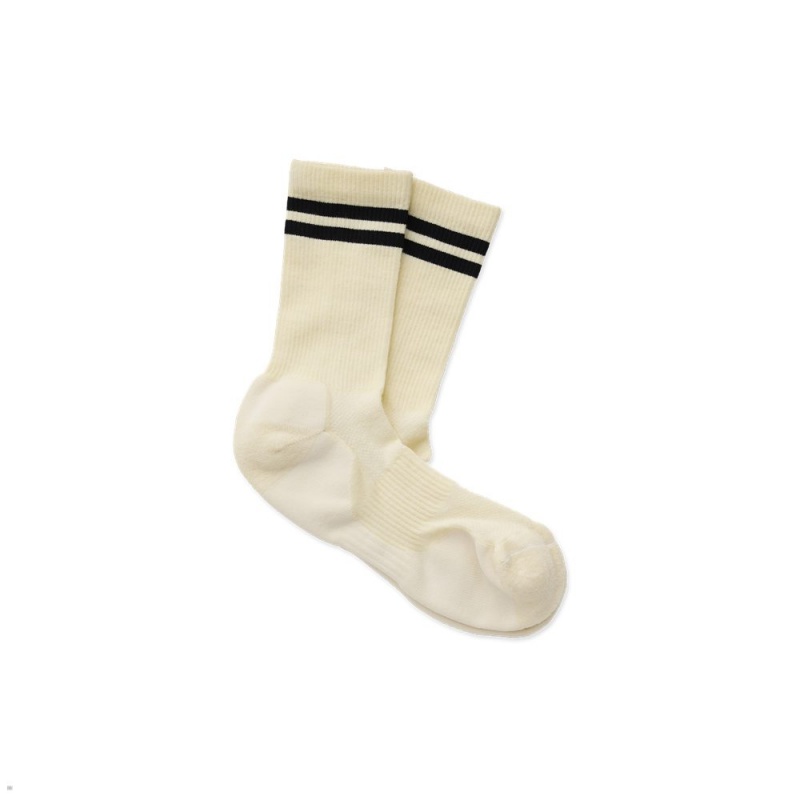 Tracksmith Merino Tube Socken Weiß Schwarz | 829RDIFJK