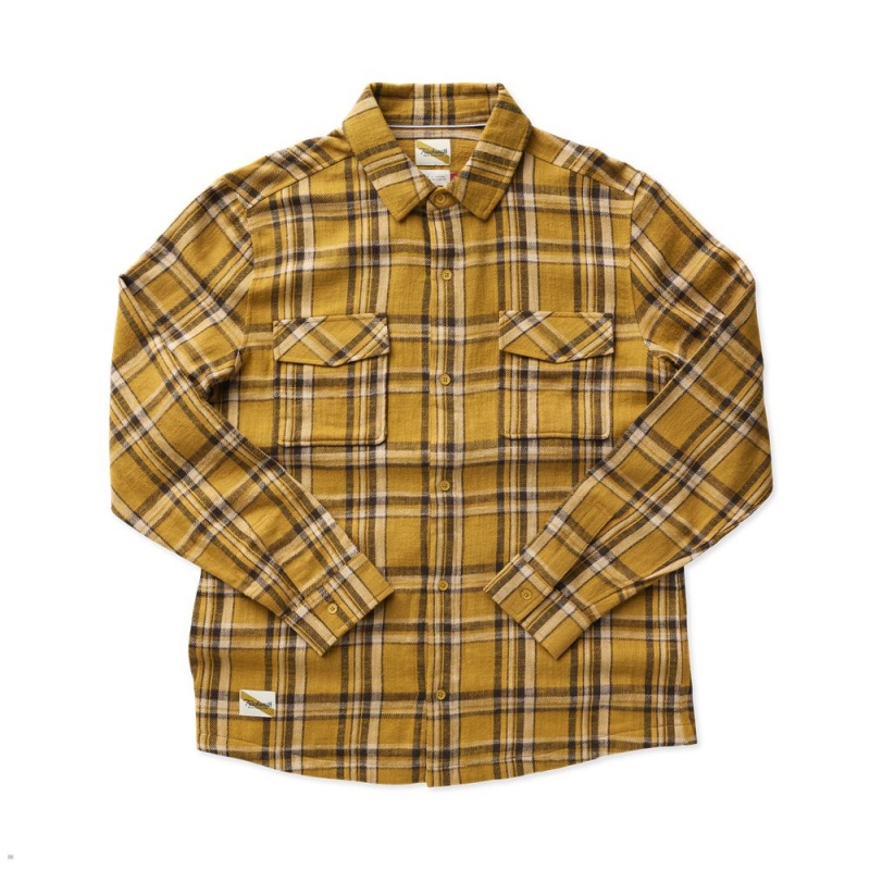 Tracksmith New England Flannel Hemd Damen Braun | 764DRIBFL