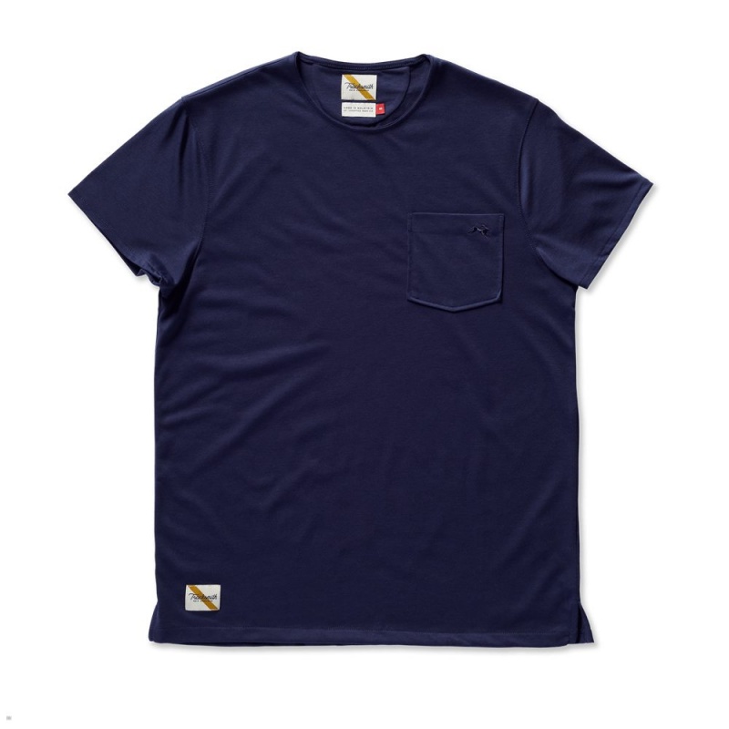 Tracksmith Run Cannonball Run T-Shirt Herren Navy | 278KDFZEN