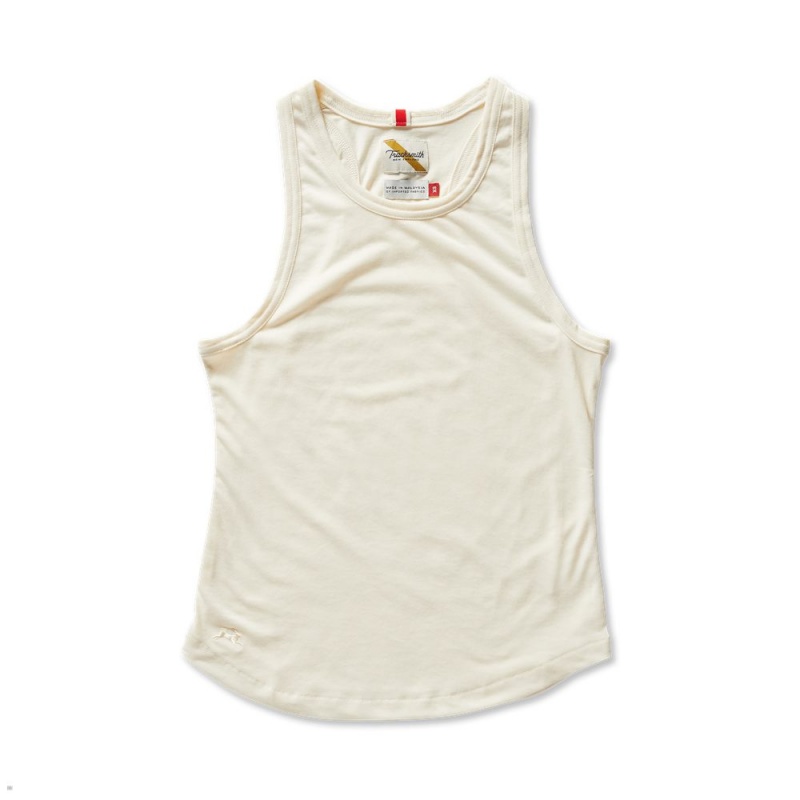 Tracksmith Run Cannonball Run Tanktop Damen Weiß | 835PCAVYQ