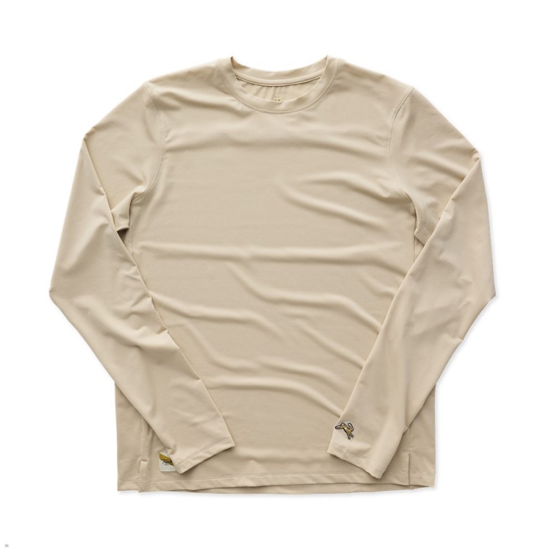 Tracksmith Session Long Sleeve Hemd Herren Beige | 532OBLHCZ