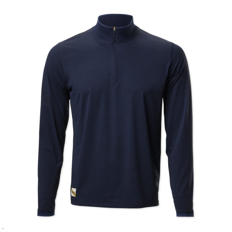 Tracksmith Session Quarter Zip Sweatshirt Herren Navy | 579WDZIAV