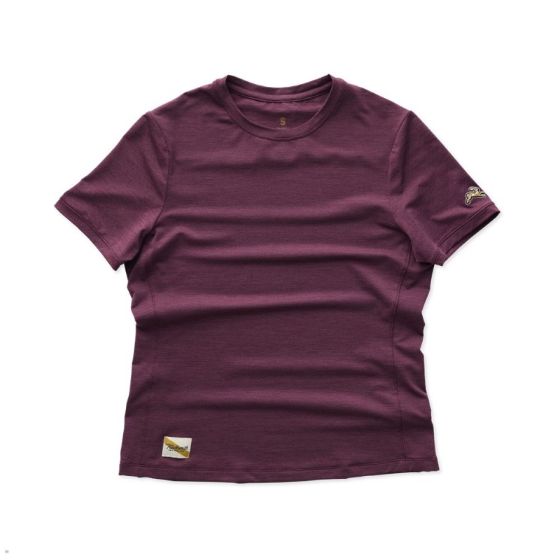 Tracksmith Session T-Shirt Damen Bordeaux | 736UABWTO