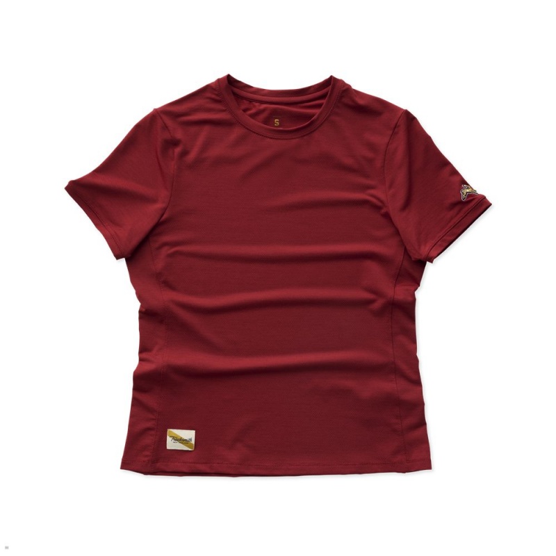 Tracksmith Session T-Shirt Damen Rot | 750YIUFDA