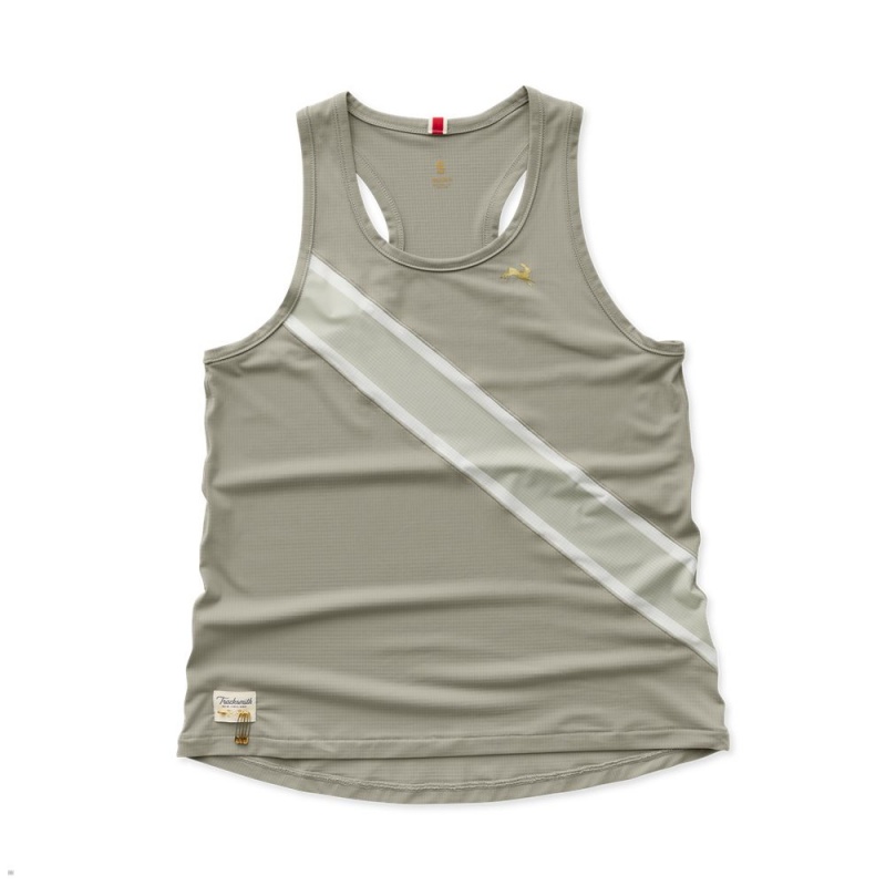 Tracksmith Strata Tanktop Damen Olivgrün | 601CHTPOF