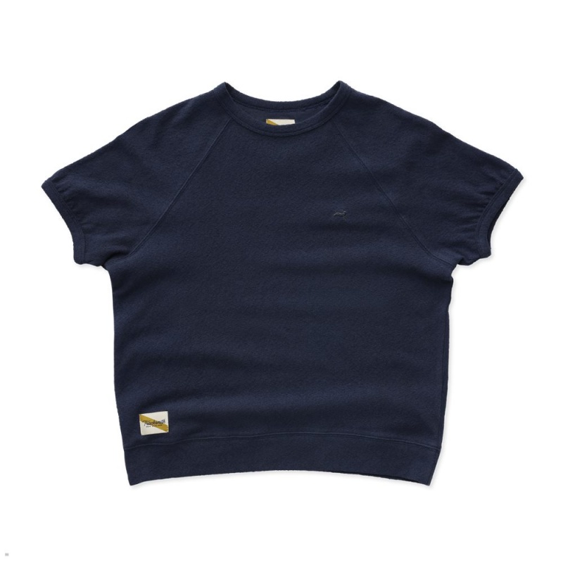 Tracksmith Terry Crew Hemd Damen Navy | 298TZQWON