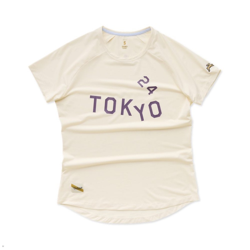 Tracksmith Tokyo T-Shirt Damen Weiß | 871CMUWIL