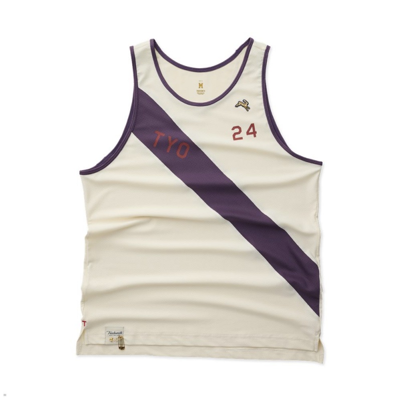 Tracksmith Tokyo Tanktop Herren Weiß Lila | 158GRULPN