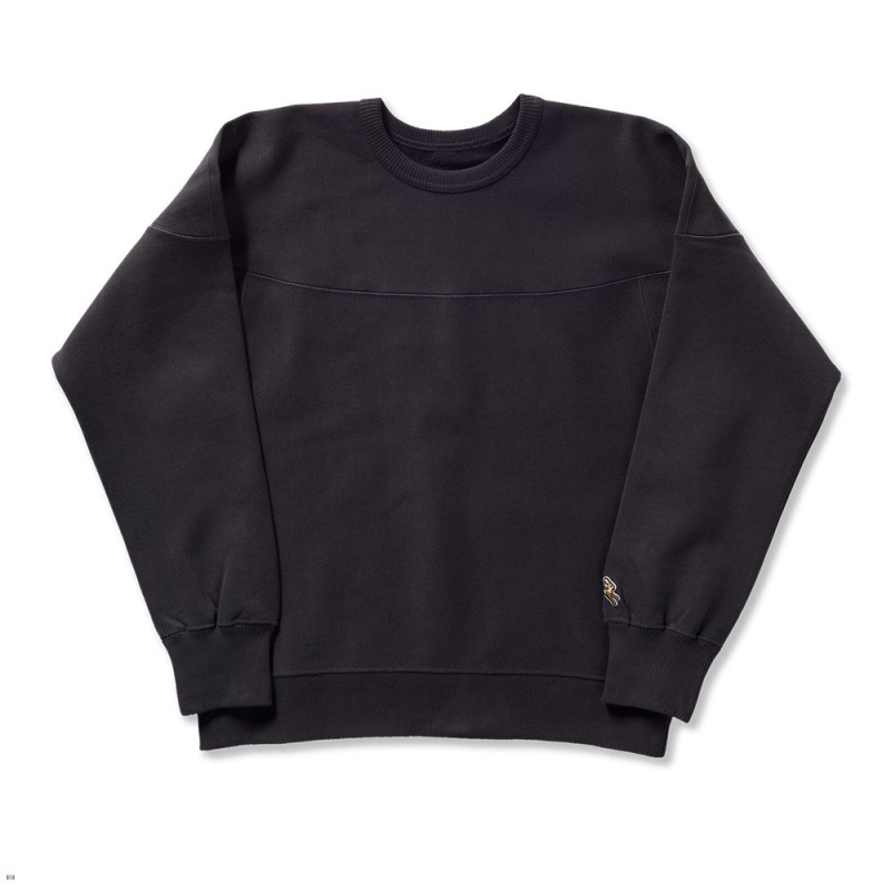 Tracksmith Trackhouse Crew Sweatshirt Damen Schwarz | 820WCTDUK