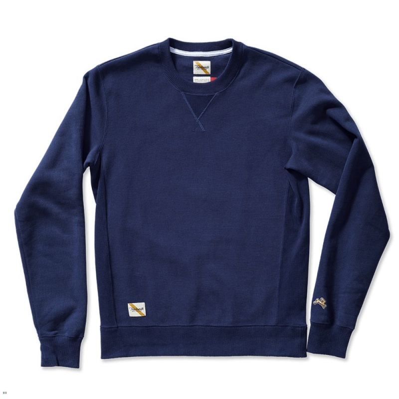 Tracksmith Trackhouse Crew Sweatshirt Herren Navy | 367SAYMLQ