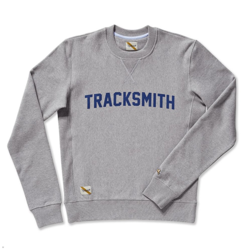 Tracksmith Trackhouse Crew Sweatshirt Herren Grau | 204PXBOGE