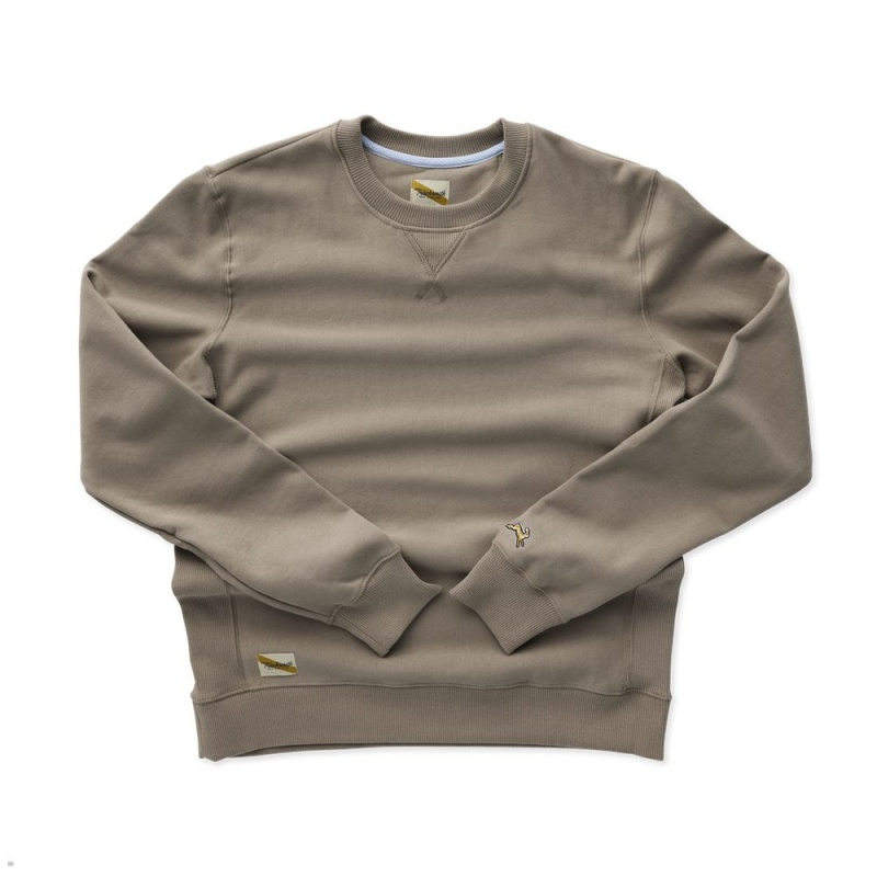 Tracksmith Trackhouse Crew Sweatshirt Herren Khaki | 803DRPHVG