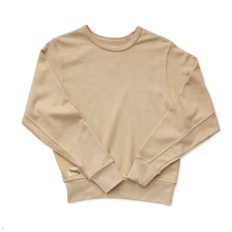 Tracksmith Trackhouse Midweight Crew Sweatshirt Damen Khaki | 320NBCHFI