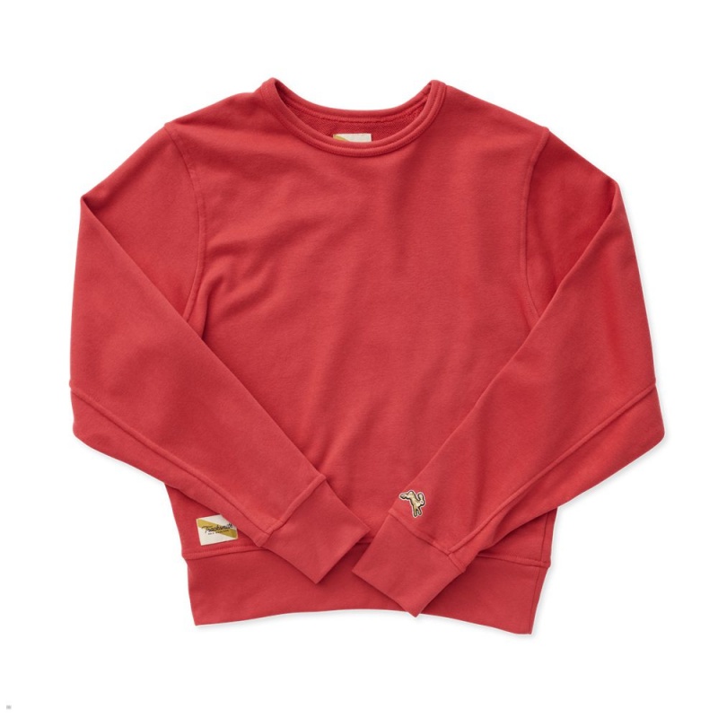 Tracksmith Trackhouse Midweight Crew Sweatshirt Damen Rot | 089DAMTWH