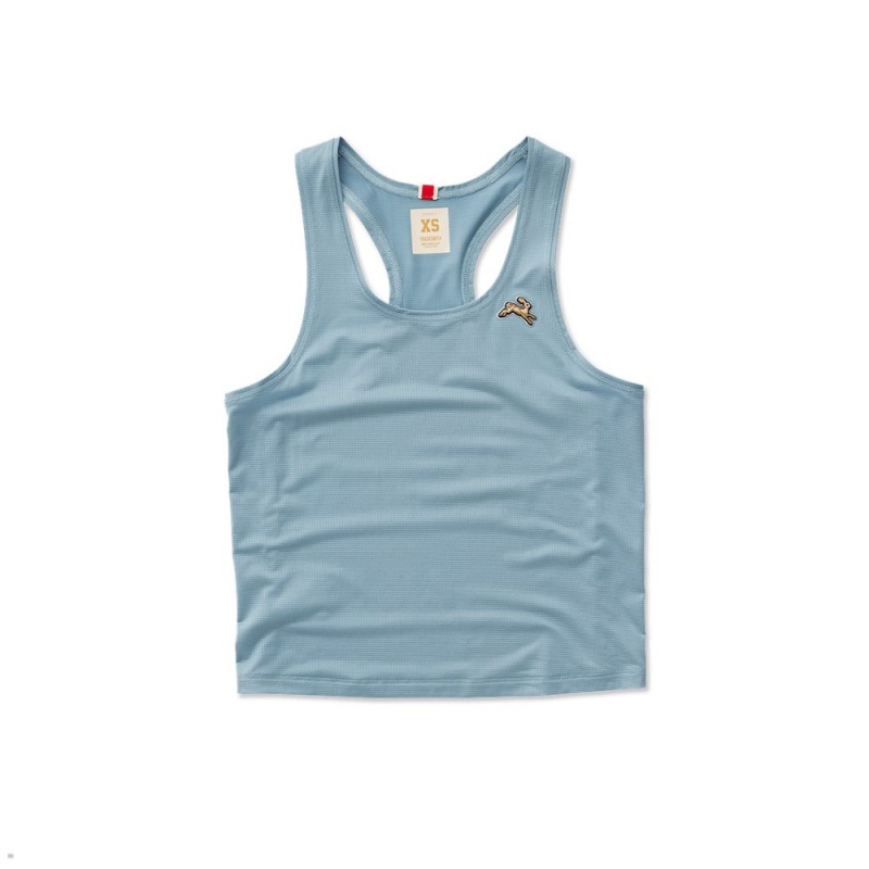 Tracksmith Twilight Crop Tanktop Damen Hellblau | 320EAZVFP