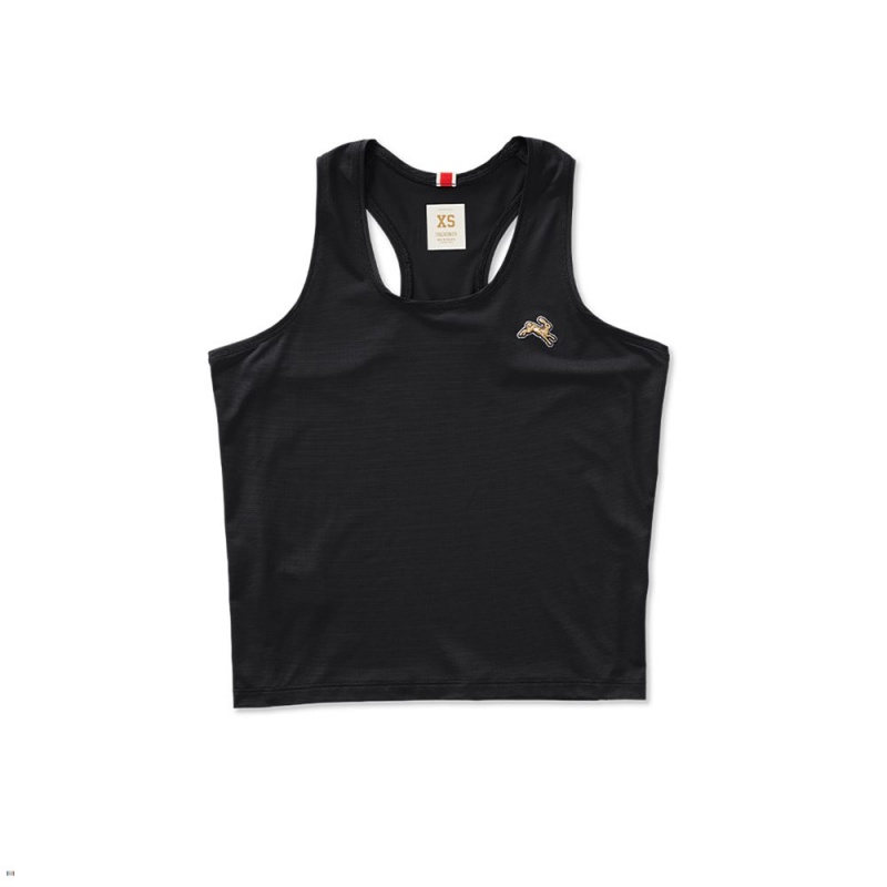 Tracksmith Twilight Crop Tanktop Damen Schwarz | 230CFGTIO