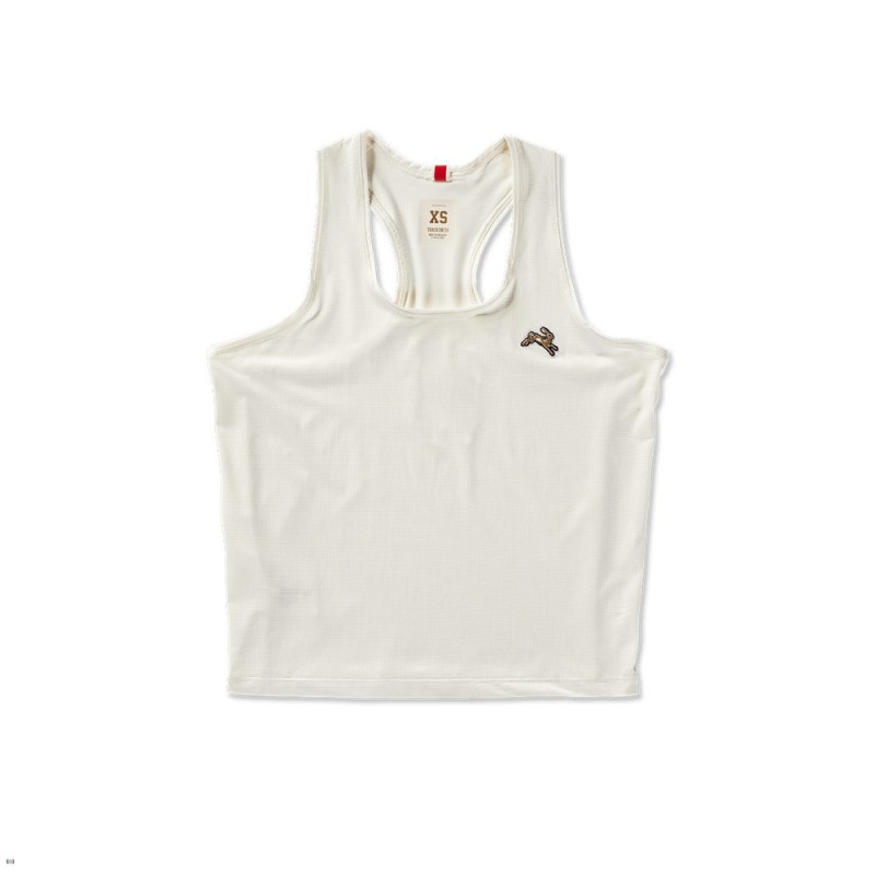 Tracksmith Twilight Crop Tanktop Damen Weiß | 738MXIRFG