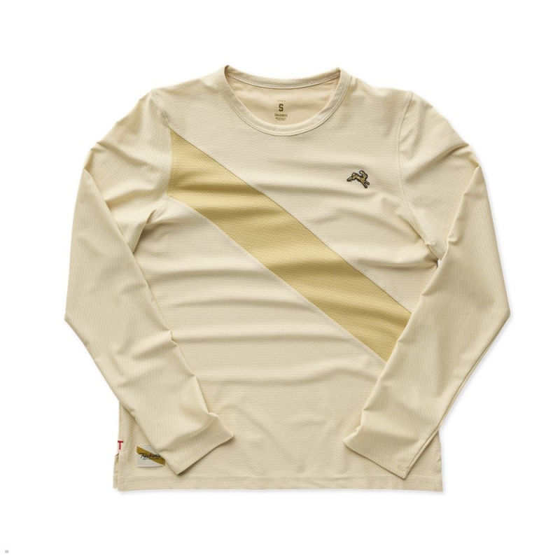 Tracksmith Van Cortlandt Long Sleeve Hemd Damen Beige | 589JYBVRH