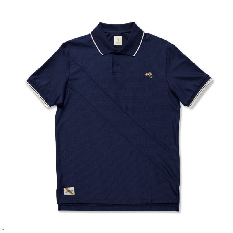 Tracksmith Van Cortlandt Polo Hemd Herren Navy | 286XSOWQB