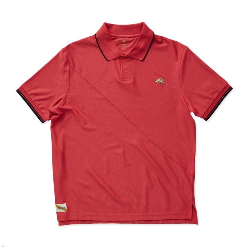 Tracksmith Van Cortlandt Polo Hemd Herren Rot | 863QYITKH