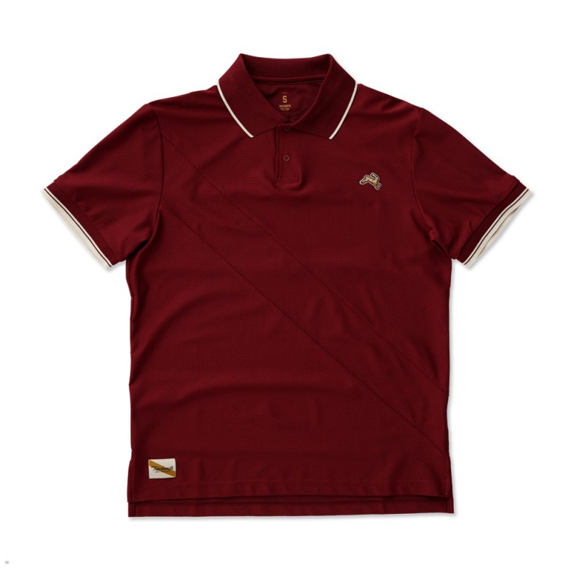 Tracksmith Van Cortlandt Polo Hemd Herren Bordeaux | 524RYTEIZ