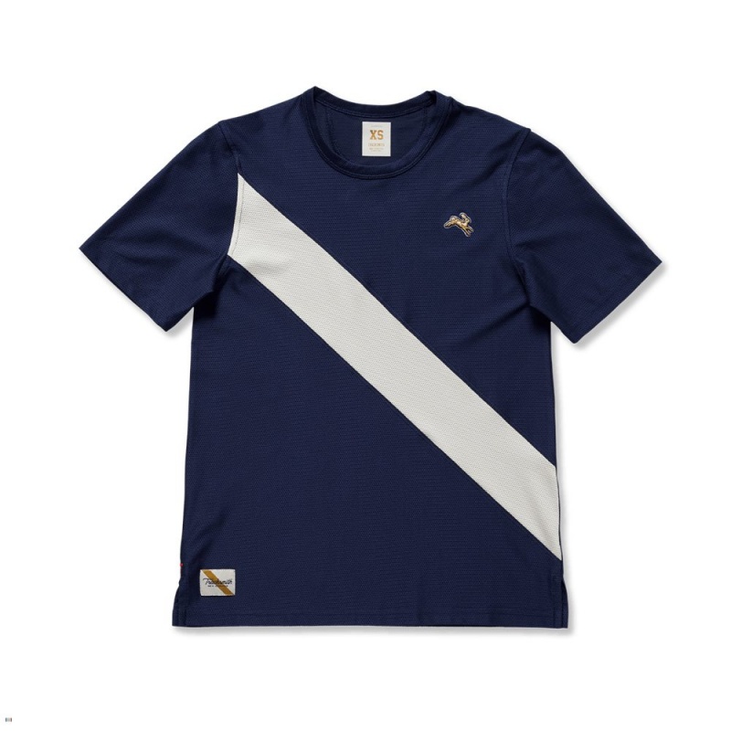 Tracksmith Van Cortlandt T-Shirt Damen Navy Weiß | 608QIUDLC