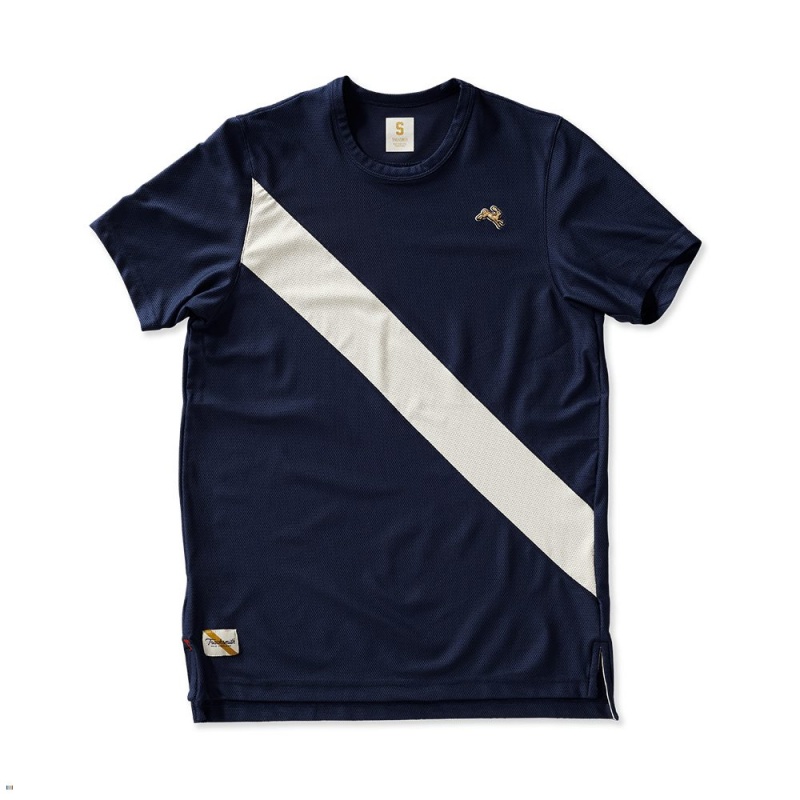 Tracksmith Van Cortlandt T-Shirt Herren Navy Weiß | 150WNPVTD