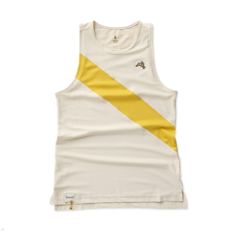 Tracksmith Van Cortlandt Tanktop Damen Beige Gelb | 063GSDRIL