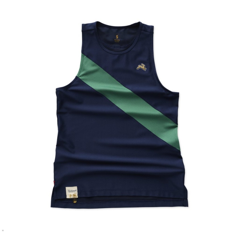 Tracksmith Van Cortlandt Tanktop Damen Navy Grün | 243OYLJWE