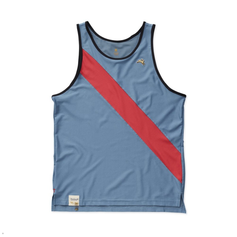 Tracksmith Van Cortlandt Tanktop Herren Blau Rot | 958QYHCGL