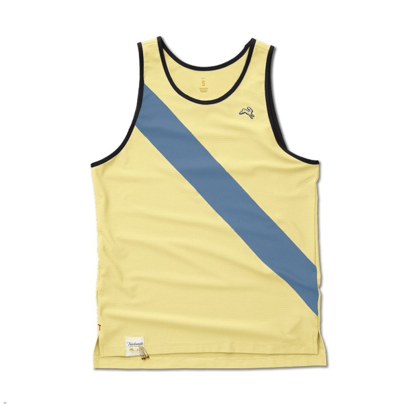 Tracksmith Van Cortlandt Tanktop Herren Gelb Blau | 256VNIKHF